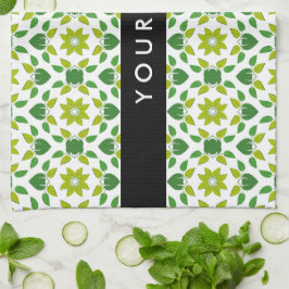 Löv Mönster, Grönt Löv, ditt namn Kökshandduk