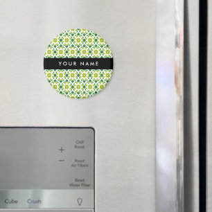 Löv Mönster, Grönt Löv, ditt namn Magnet