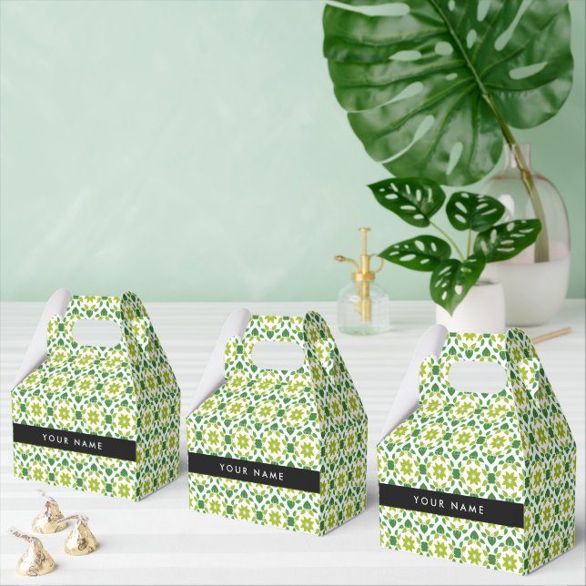 Löv Mönster, Grönt Löv, ditt namn Presentaskar (Multipel)