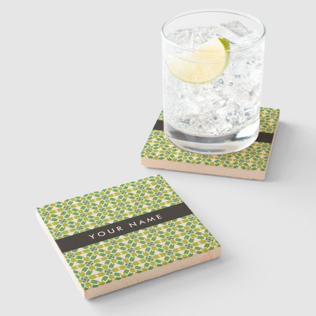 Löv Mönster, Grönt Löv, ditt namn Stenunderlägg (Sidan)