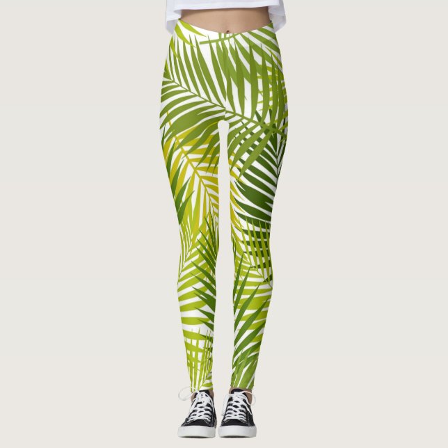 Löv mönster leggings (Framsida)