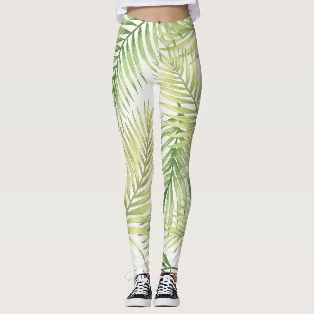 Löv mönster leggings (Framsida)