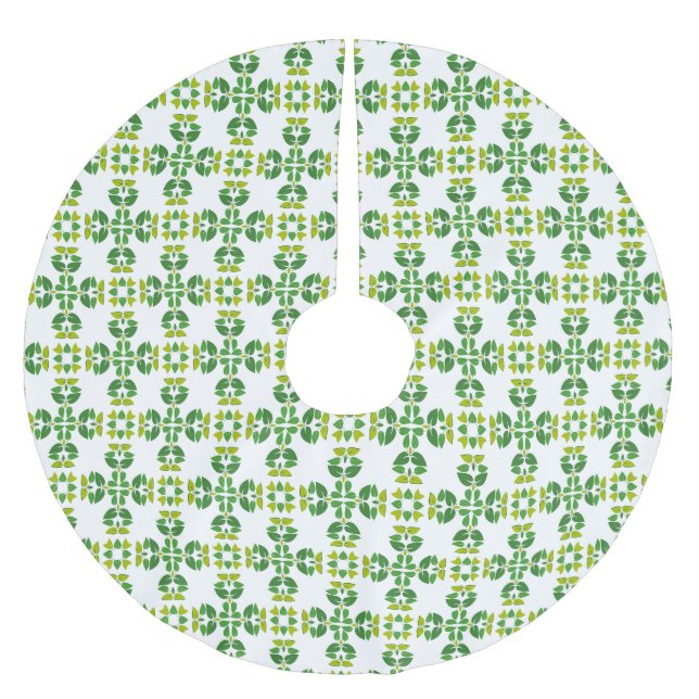 Löv Mönster, Mönster i Löv, Grönt Löv Julgransmatta Borstad Polyester (Framsidan)