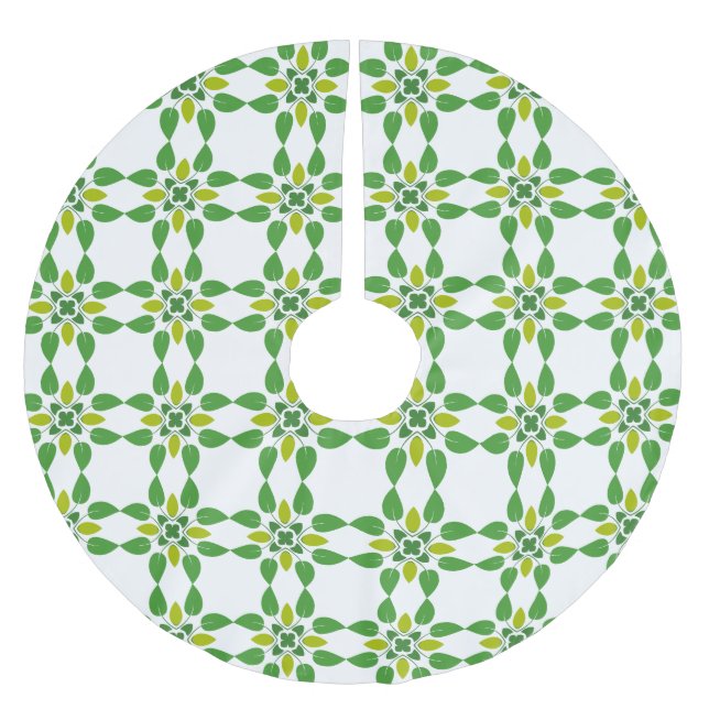 Löv Mönster, Mönster i Löv, Grönt Löv Julgransmatta Borstad Polyester (Framsidan)