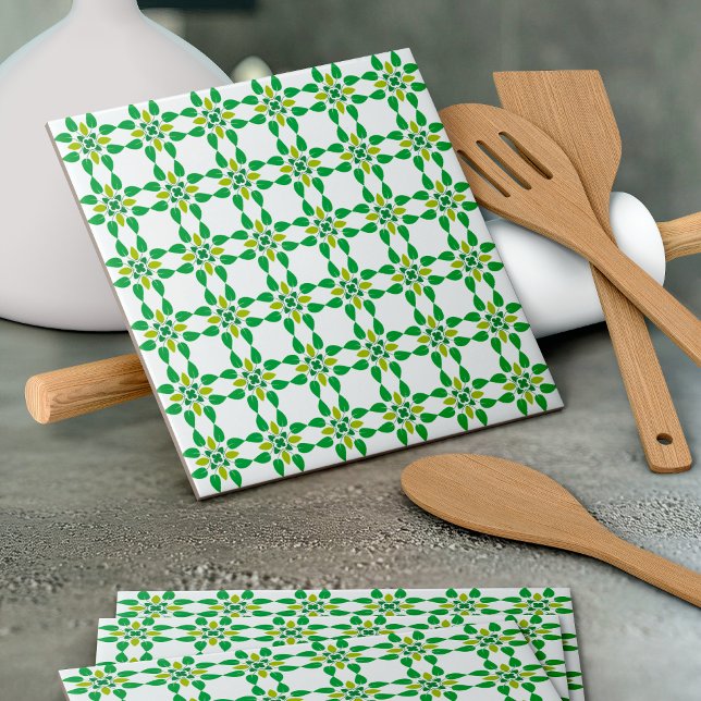 Löv Mönster, Mönster i Löv, Grönt Löv Kakelplatta (Skapare uppladdad)