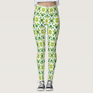 Löv Mönster, Mönster i Löv, Grönt Löv Leggings