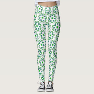 Löv Mönster, Mönster i Löv, Grönt Löv Leggings