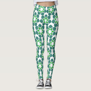 Löv Mönster, Mönster i Löv, Grönt Löv Leggings