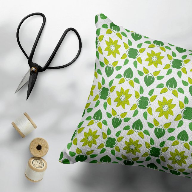 Löv Mönster, Mönster i Löv, Grönt Löv Prydnadskudde (Skapare uppladdad)