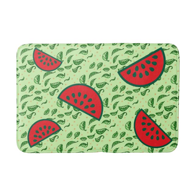 Löv mönster och vattenmeloner badrumsmatta (Framsidan)