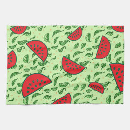 Löv mönster och vattenmeloner kökshandduk
