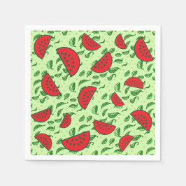 Löv mönster och vattenmeloner pappersservett