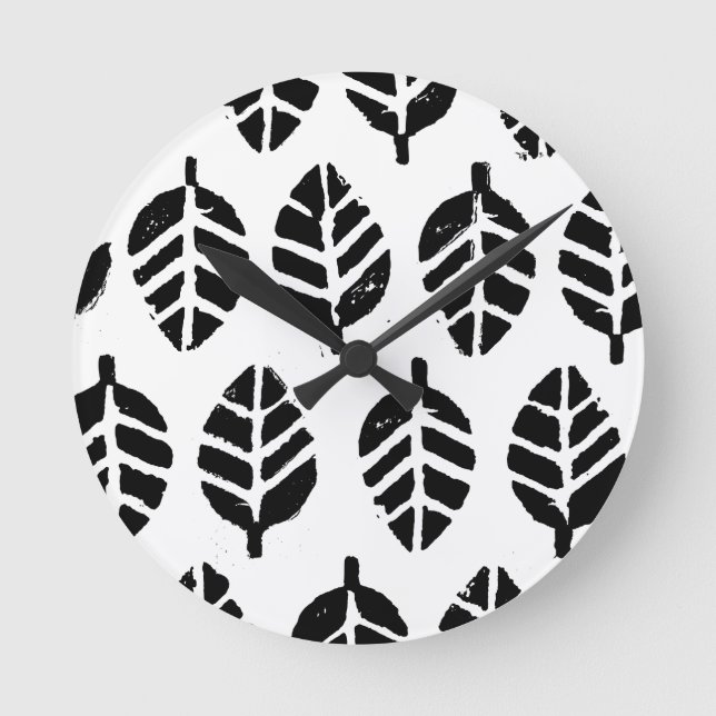 Löv Mönster-potatisklås för utskrift av väggklocka (Framsida)