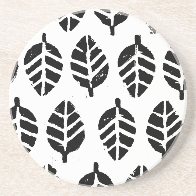 Löv Mönster Potato Print Sandstone Underlägg (Framsidan)