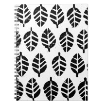 Löv Mönster Potato Print Spiral Photo Notebook