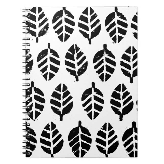 Löv Mönster Potato Print Spiral Photo Notebook Anteckningsbok (Framsidan)