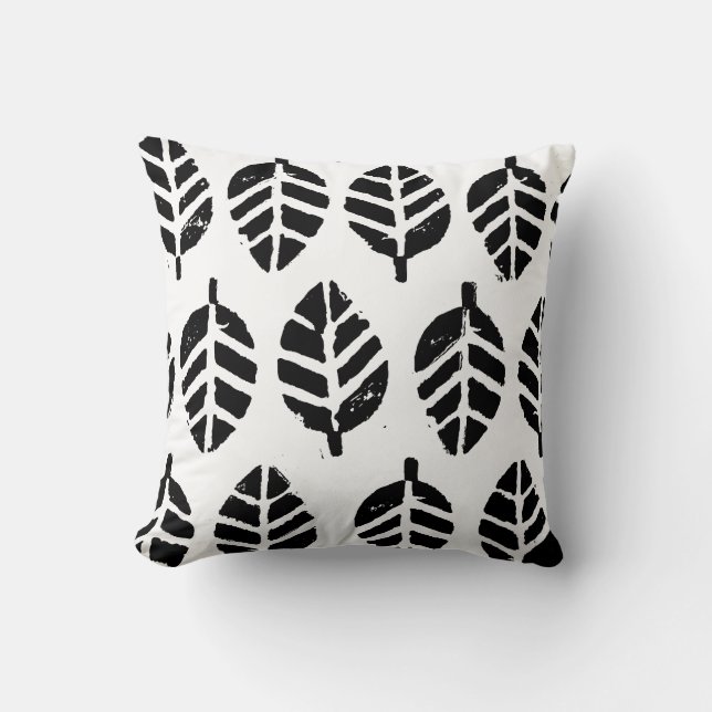 Löv Mönster potatutskrift Kudde (Framsida)