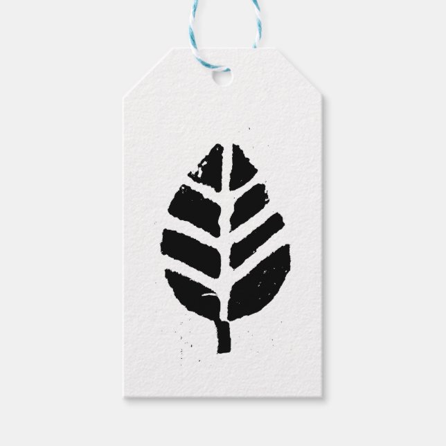 Löv Mönster potatutskrift Presentetikett (Framsidan)