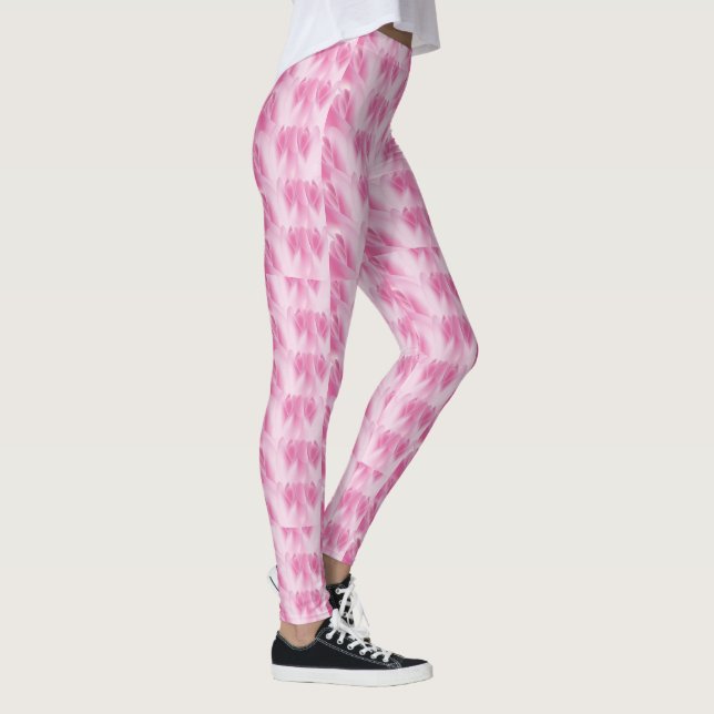 löv Mönster, rosa Leggings (Höger)