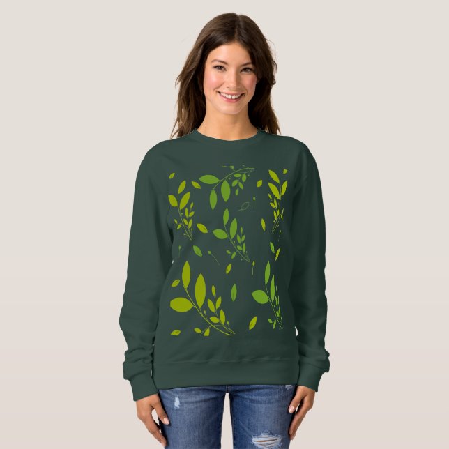 löv mönster t shirt (Hel framsida)