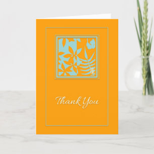 Löv Motif Teal on Orange - tackkort Kort