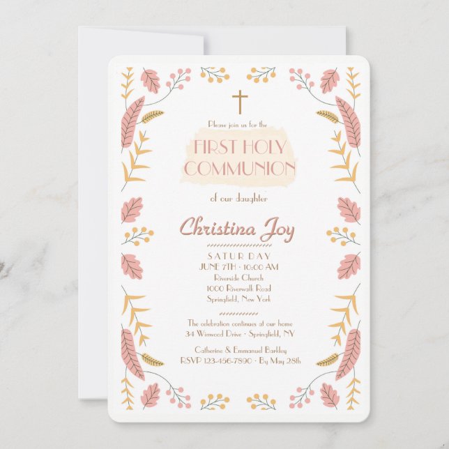 Löv och bärinbjudan inbjudningar (Framsida)