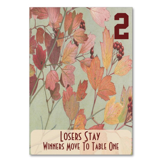 Löv och Berries Bunco #2 Bordsnummer (Baksidan)