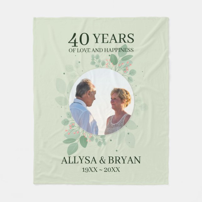 Löv och Berries Fleece Blanket (Framsidan)