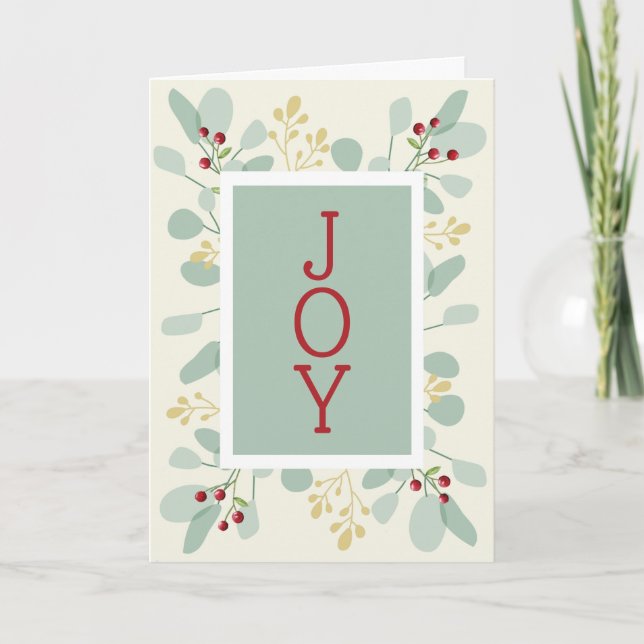 Löv och Berries jul Helgkort (Framsida)