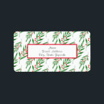 Löv och Berries Mönster Adressetikett<br><div class="desc">Etiketter med ursprunglig vattenfärgsfärg löv och bär mönster.</div>