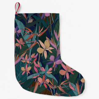 Löv och blommor, hand d liten julstrumpa