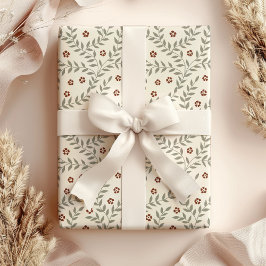Löv och blommor presentpapper
