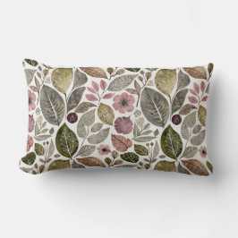 Löv och blomstrande modernism lumbarkudde