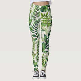 Löv och Ferns utan sjöfåglar Mönster Leggings