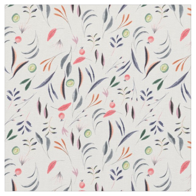 Löv och fjädrar Mönster Tyg (Närbild)