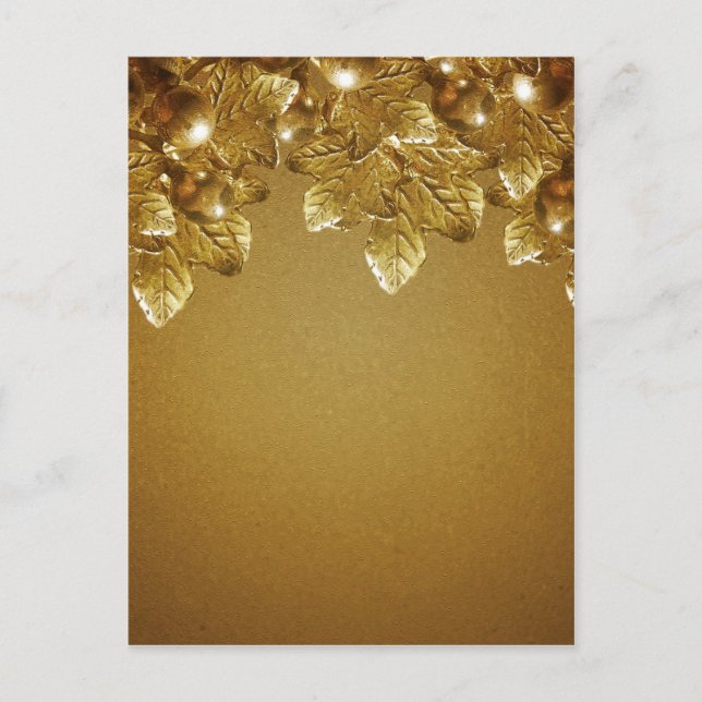 Löv och frukt i dekorativ bakgrund vykort (Framsida)