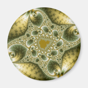 Löv och Guld - Fractal Art Magnet