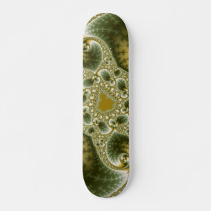 Löv och Guld - Fractal Art Skateboard Bräda 20,5 Cm