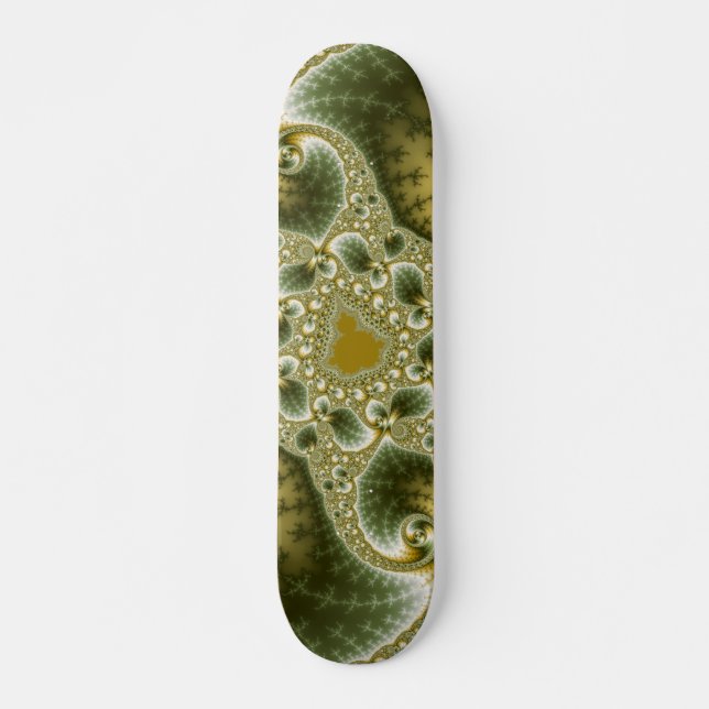 Löv och Guld - Fractal Art Skateboard Bräda 20,5 Cm (Framsida)
