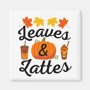 Löv Och Latte Höst Autumn Magnet