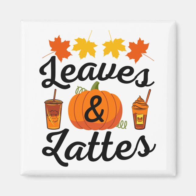 Löv Och Latte Höst Autumn Magnet (Framsidan)