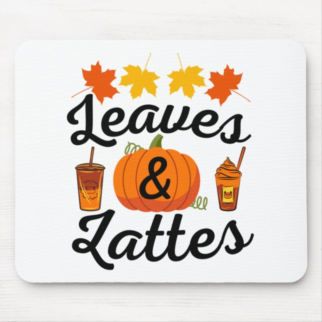 Löv Och Latte Höst Autumn Musmatta (Framsidan)