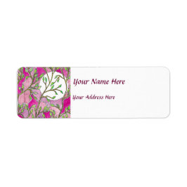Löv och Måne - Rosa vattenfärger Returadress Etikett