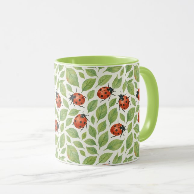 Löv och nyckelpigor  mugg (Framsida höger)