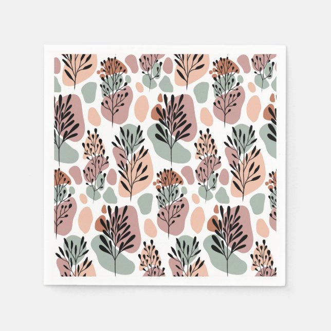 Löv och organiska former pappersservett (Framsidan)