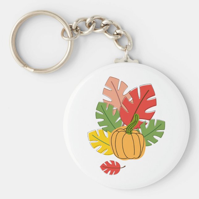 Löv och pumpor nyckelring (Framsidan)