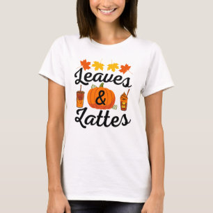 Löv och senarelagd höst t-skikt t shirt