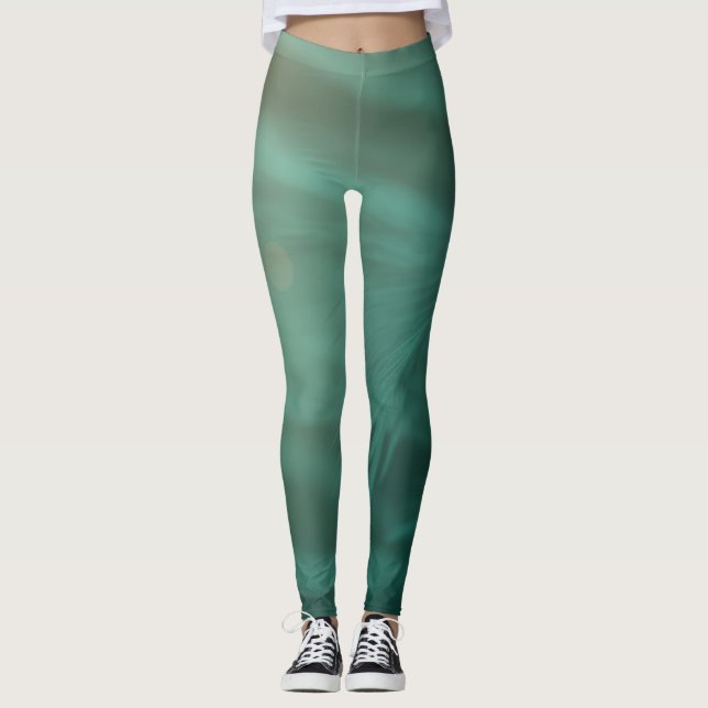 löv- och växthyllor av mystisk grönt leggings (Framsida)