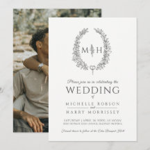 Löv oval utandning bröllop kol grått, vit foto