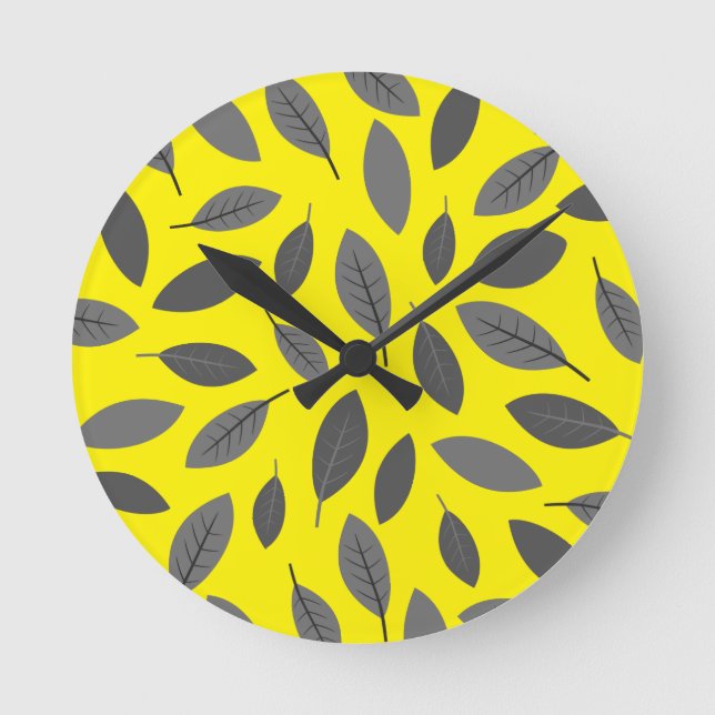 Löv över Gult Rund Klocka (Framsida)